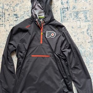 Philadelphia Flyers NHL Reebok Center Ice Collection Quarter Zip Hoodie - Medium